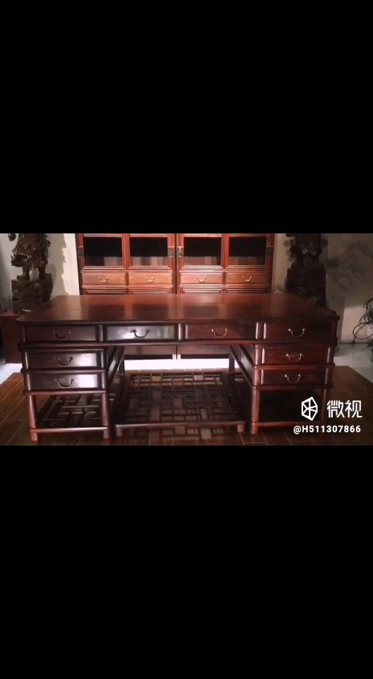 大红酸枝办公桌配书柜，美美的